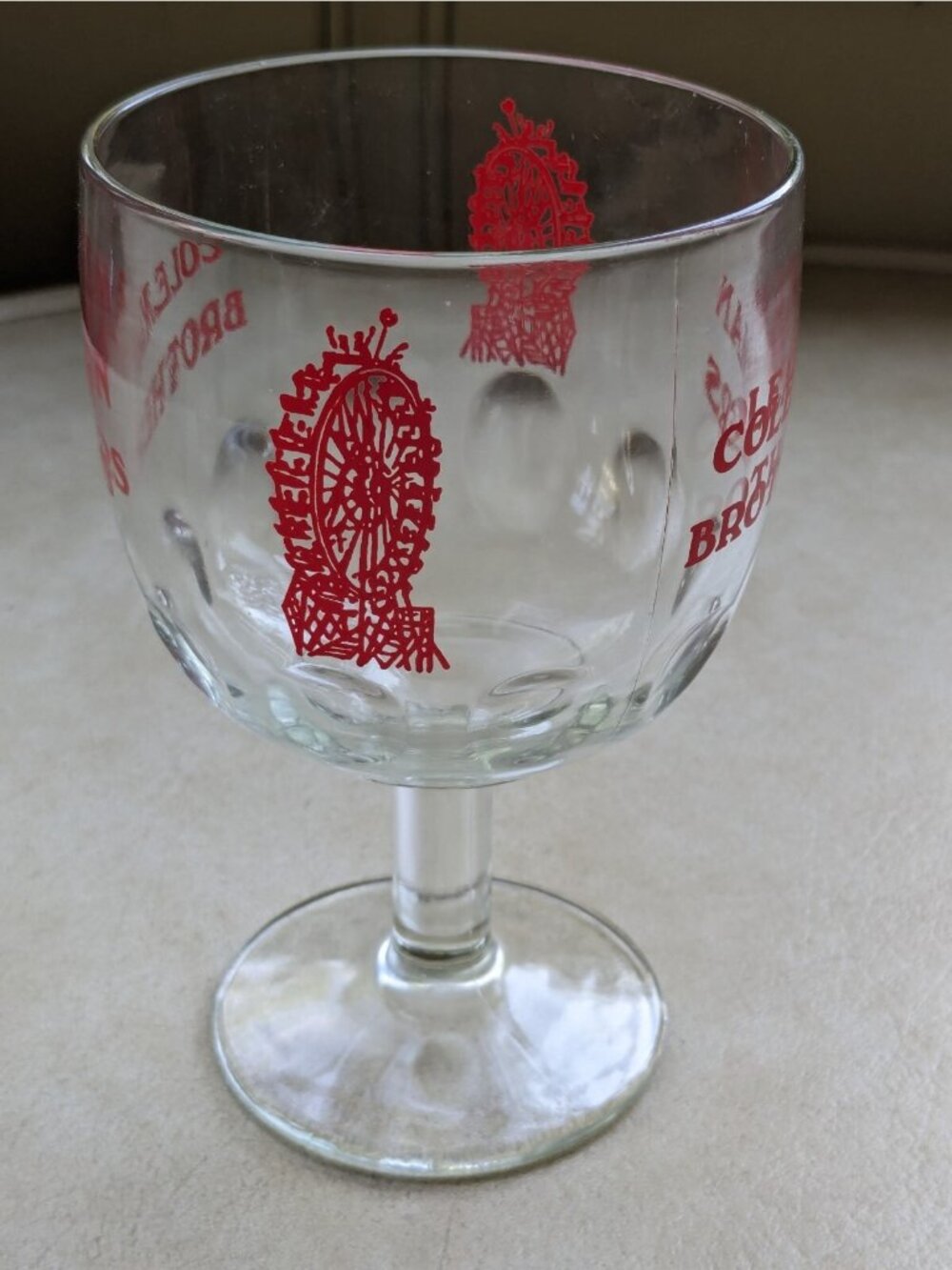 Vintage Coleman Brothers Carnival Beer Goblet Souvenier w/ Ferris Wheel Graphic
